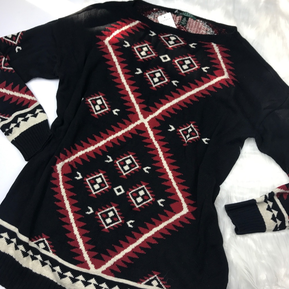 Lauren by Ralph Lauren Boatneck Graphic Sweater.